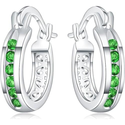 5 color Wholesale gift White Gold color earring silver color jewelry crystal for women Lady retro wedding best gift LE030