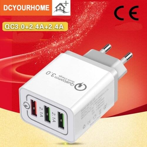 12V QC3.0 fast charge 3USB port flash charging mobile phone charger 3A multi-port fast charging plug usb charging socket