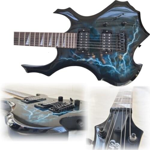 Shaped Sycamore Wood Electric Guitar Acoustic Guitar with Amp Includes All Accessories 24 Tone Position Beginner Starter Kit