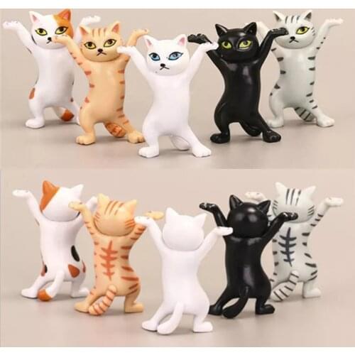 Cartoon Cat Pen Holder Dancing Cat Hand-made Cartoon Enchanting Kitten Toy Doll Ornament Office Pen Holder Figure Model