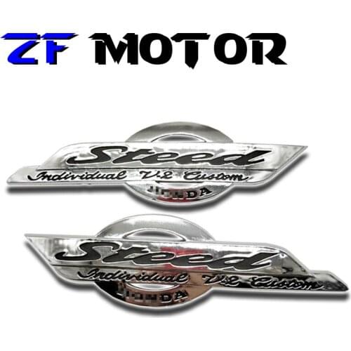 For Honda VLX 400/600 Steed 400/600 Motorcycle Fuel Gas Tank Stickers Chrome Motorbike Accessories Decals Emblem Badge
