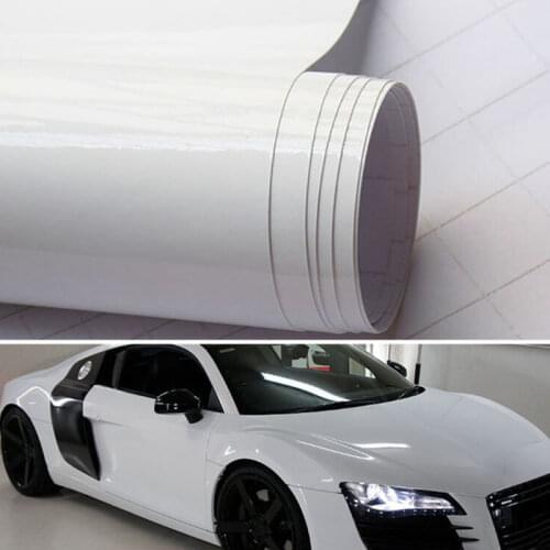 1pc Car Gloss Vinyl Film Wrap Sticker Decal Air Bubble Free Brand New White BlacK 150*30cm UV-resistant Car Styling Stickers