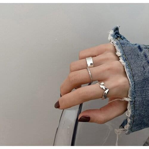 2021 925 Silver Adjustable Opening Finger Woman Ring Female Fashion Simplicity High Cold Accessories All-Match Women Rings