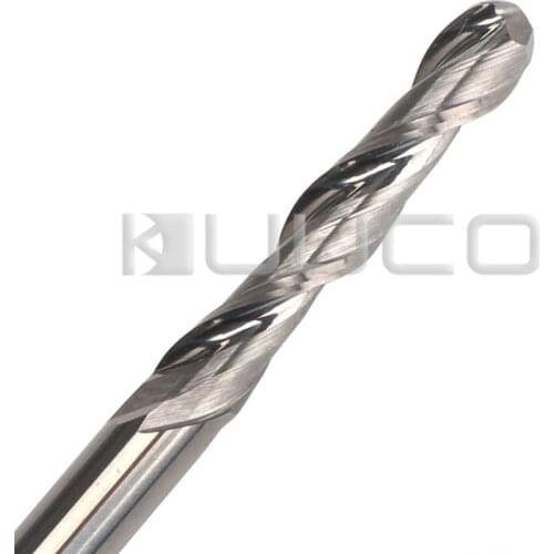 CNC Router End Mills 2 Flutes Ballnose End Mill Carving Tools Spiral Ball Nose Milling Bit for Hardwood Acrylic PVC Plastic etc