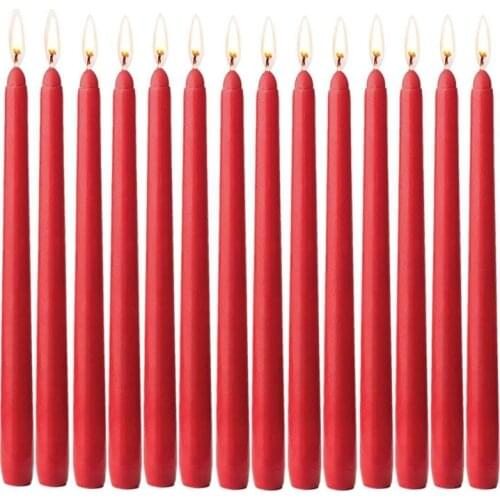 Taper Candle 14 Pack Unscented Hand-Dipped Tapered Candles Long Burning Perfect for Home Interior - Dripless and Smokeless for