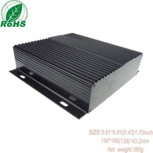 Black color aluminium case diy aluminium mounting plate project box 150*168(138)*43.2mm
