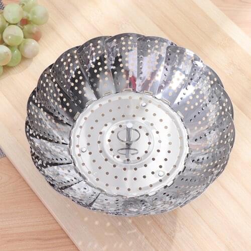 Vegetable Steamer Basket Egg Rack Folding Stainless Steel Veggie Steamer Basket Cookware To Fits Various Size Pot Kitchen Tools