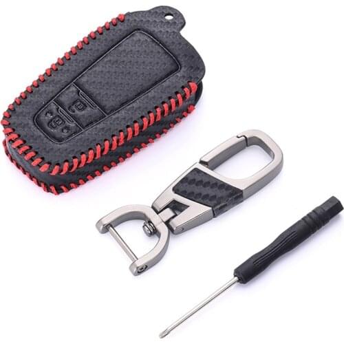 Leather Car Key Case Cover For Toyota Prius Camry Corolla C-HR CHR RAV4 Prado 2018 Accessories Keychain Covers