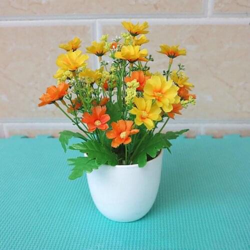50%HOTArtificial Flower Potted Party Decor Plastic DIY Artificial Potted Flower for Party