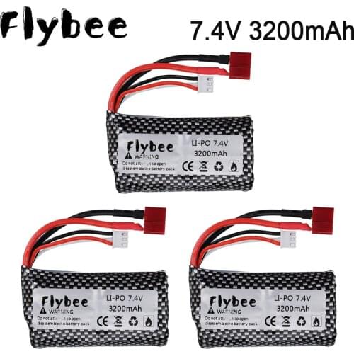 7.4V 3200MAH lipo Battery 2s 18650 for Wltoys 10428 /12428/12423/12402A/12402-A/144001 RC Car Parts with charger 7.4V 2S battery