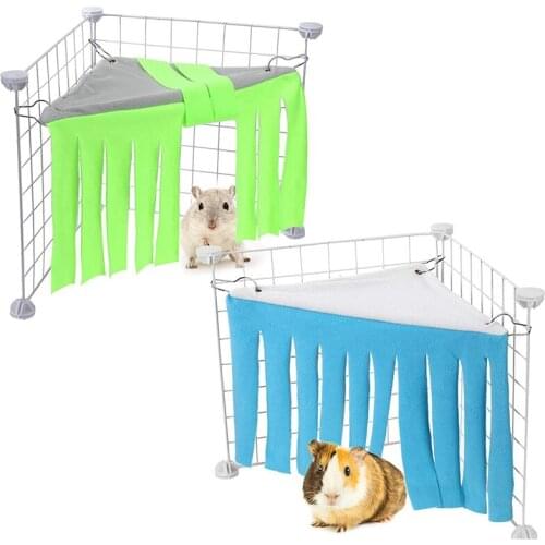 Small Animal Corner Hideout Corner Fleece Hideaway Guinea Pig Cute Ferret Hammock and Sleeping Bed for Ferrets