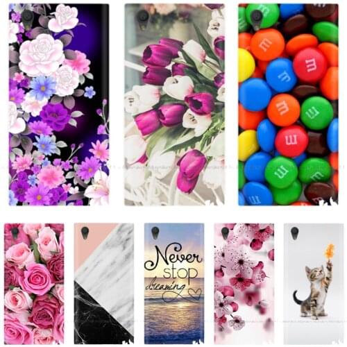 Soft Silicone Funda For Sony Xperia L1 Case Cover G3311 G3312 G3313 Phone Cases Pattern Cat Flower TPU Coque for Sony L1 G3311