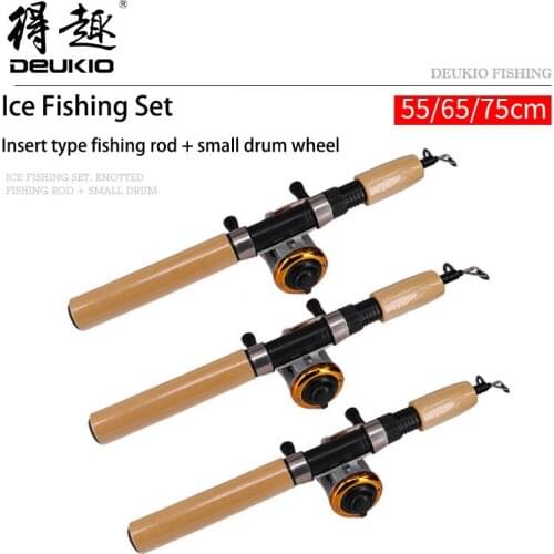 Winter Ice Fishing Rod Set Kit For Fisherman Combo Mini Small Portable Own Line Reservoirs Ponds Rivers Lakes Oceans Drum Suit