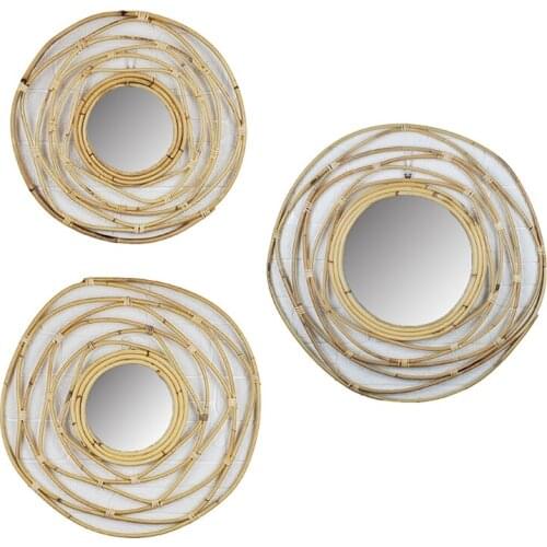 Irregular Rattan Dressing Mirror Innovative Art Decor Makeup Mirrors Living Room Bathroom Wall Hanging Mirror Photo Props