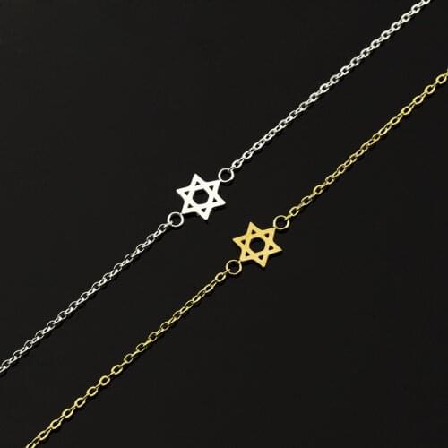New Jewelry Hexagon Star Of David Bracelets For Women Best Friend Jewish Bracelet Bileklik Erkek Stainless Steel Fashion Jewelry