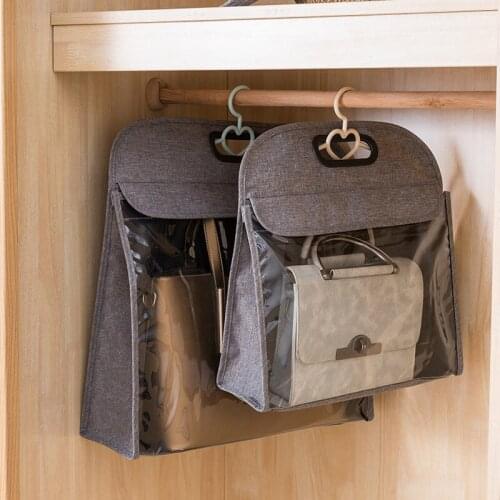 Hanging Wardrobe Organizer Dustproof Handbag Hanging Organizer Storage Hanging Bag Transparent Handbag Organizer for Closet