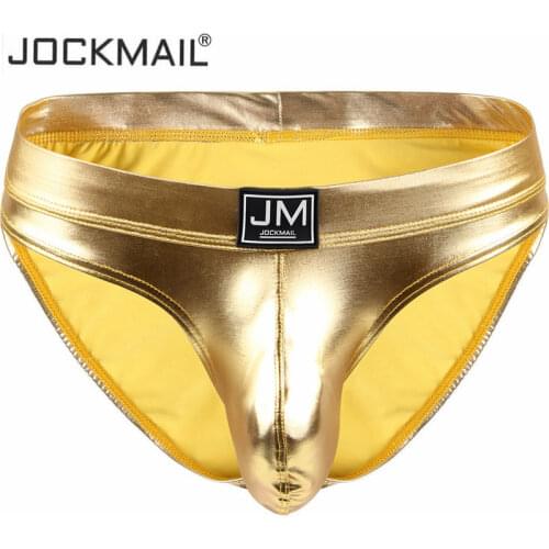Jockmail sexy men underwear slips hombre thong men briefs Bikini tanga gay underwear penis pouch big sheath jockstrap PU leather