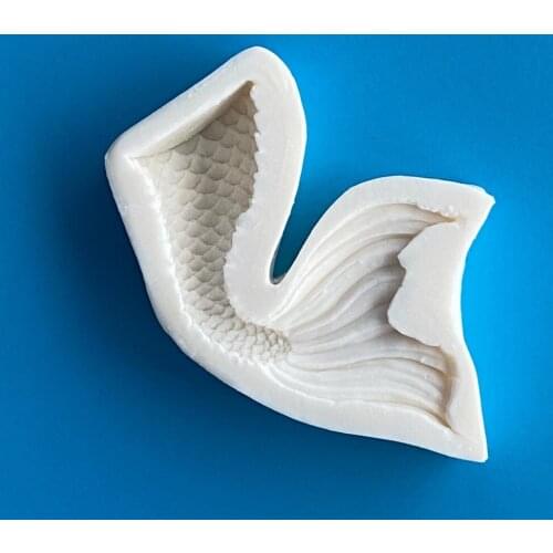 Mermaid fish Tail Silicone Mold Fondant Cupcake Cake Decorating Baking Tools Handmade Soap Mold Fish Fork tail