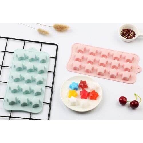 2019 Silicone Chocolate Molds Pentagram Star Cake Mold Bar Block Ice club Silicone Cake Candy Molds Cake Tool 3D Baking molds