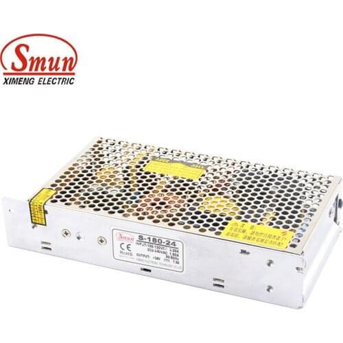 SMUN S-180-24 24VDC 7.5A 180W Power Supply Transformer For LED Light Transformer