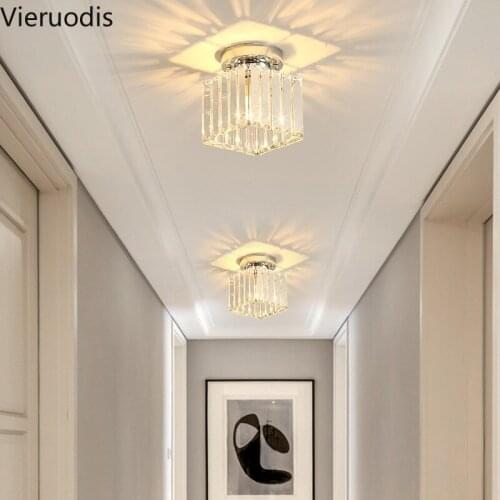Modern Crystal Led Ceiling Light Entrance Hallway Corridor Lamp E14 Nordic Industrial Lustre Porch Gallery Home Decor Lighting