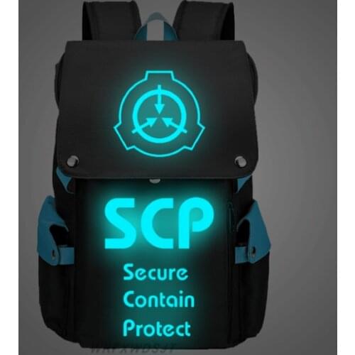 Unisex Anime Cartoon SCP Foundation Secure Contain Protect Luminous Travel Rucksack Casual Schoolbag Student Backpacks