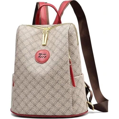 High quality deluxe womens backpacks teenagers leather backpacks girls schoolbags travel backpacks