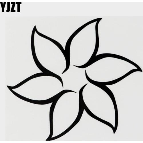 YJZT 13CM×11.6CM Fashion Flower Plant Black/Silver Vinyl Decal Car Sticker 18B-0127