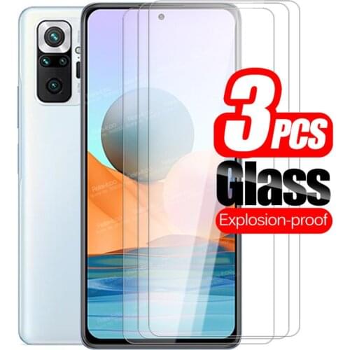 3pcs Protective Glass For Xiaomi Redmi Note 10 Pro Glass Xiomi Redme Note10 Max 10s Not 10Pro Screen Protector Cover Phone Film