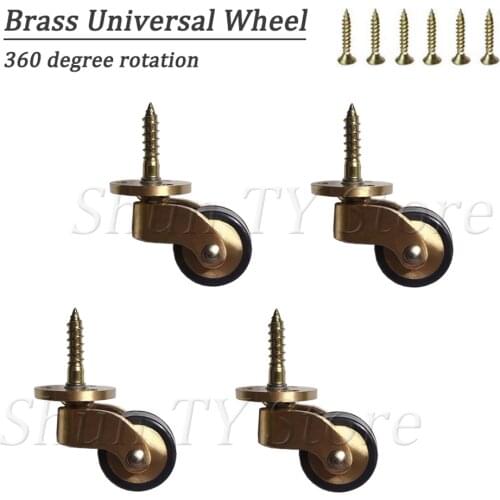 1/2/4/8 Pcs Heavy Duty Brass Universal Wheels For Sofa Chair Cabinet Furnitures Furniture Caster Wheels with M6 Threaded Stem