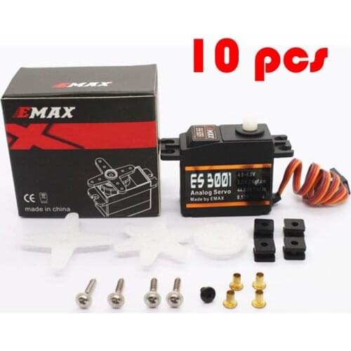 10-Pcs Emax ES3001 43g Fixed Wing Digital Standard Servo Plastic Gear Digital Servo For Rc Fixed Wing Plane Spare Parts