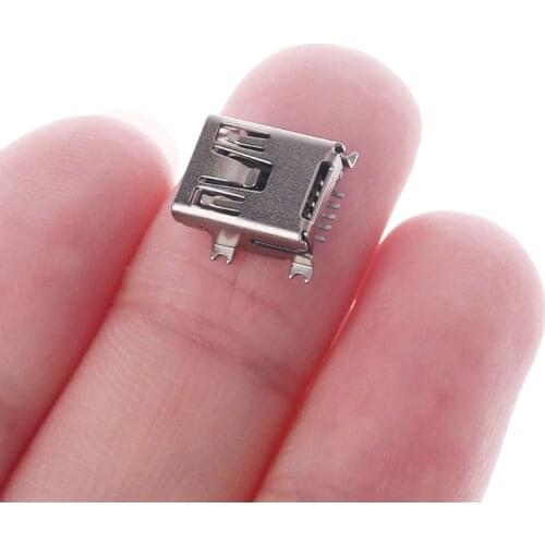 10 Pcs Mini USB Type B 5 Pin Female Socket Connector For Mobile Phone Charging