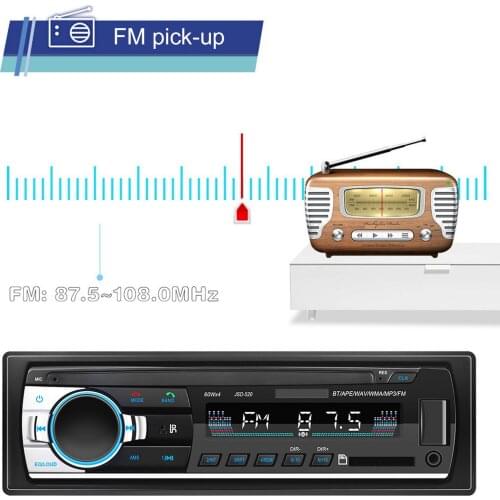 12V Stereo Bluetooth FM Radio MP3 Audio Player Aux Input Receiver Car MP3 Multimedia Music USB/SD Autoradio Player Subwoofer