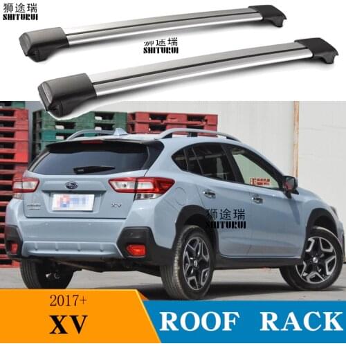 2Pcs Roof bars For SUBARU XV SUV 2017 2018 Aluminum Alloy Side Bars Cross Rails Roof Rack Luggage CUV SUV LED