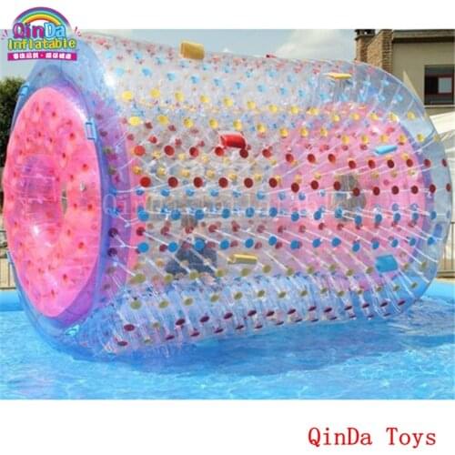 2017 latest toy craze roller coaster ball on the water ,summer games inflatable water roller ball for pool