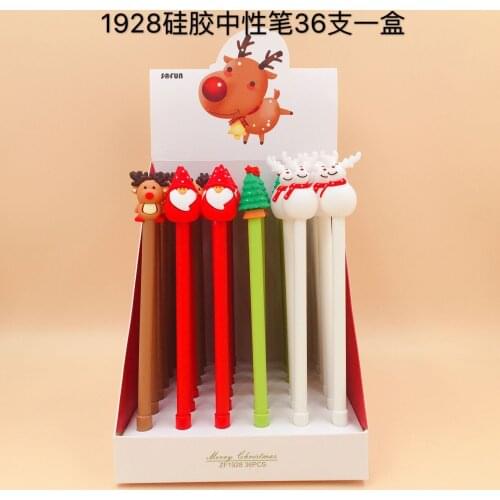 36 pcs Gel Pens Cartoon Merry Christmas black colored gel-inkpens for writing Cute stationery office school supplies