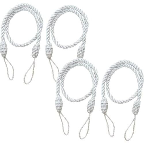 4 PCS Rope Curtain Tiebacks Tassel Thick Twisted Living Room Bedroom Decoration White Color