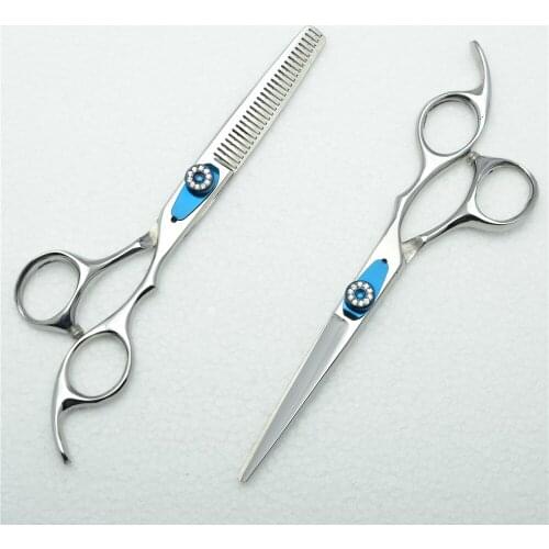 6 Inch 17.5cm Customized Logo 440C Professional Human Hair Scissors Hairdressing Scissors Cutting Shears Thinning Scissors C1015