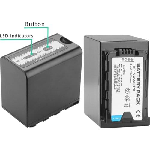 1pc 7800mAh VW-VBD78 VBD78 AG-VBR89 Battery for Panasonic AJ-HPX260MC,HPX265MC,PX270,PX285MC,PX298,AG-FC100,HC-X1000 VBD58 VBD29