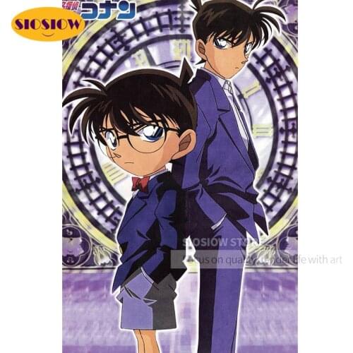 5d Diy Diamond Painting Japanese Anime Detective Conan Full Drill Daimond Mosaic Embroidery Cross-Stitch Kits Decor Home Gifts