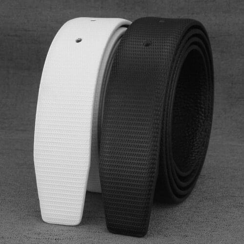 White belts Only for slide buckle 3.3cm wide genuine leather high quality Waist Strap fashion waist belt without buckle