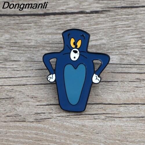 BG050 Dongmanli Cat and Mouse Funny Enamel Pins and Brooches Lapel Pin Backpack Bags Badge Clothes Decoration Gifts