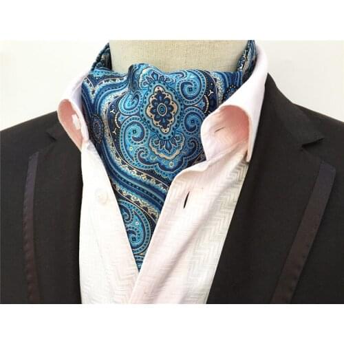 Designer Men Neck Ascot Unique Woven Cravat Ties for Formal Occasion