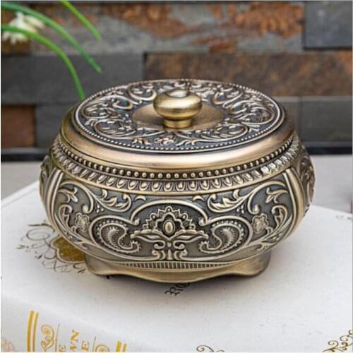 Europe round bronze metal ashtrays ashtray home metal aschenbecher cigarette ashtray ashtrays with lids AT21