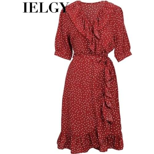 IELGY Summer v-neck large size French retro skirt