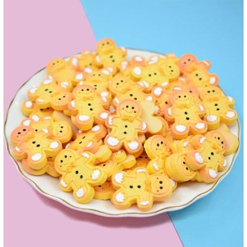 5/10 Pcs Christmas Resin Fake Cookies for Kids DIY Hairpin Phone Case Stationery Decoration Accessory