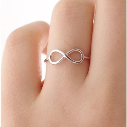 Chinese lucky symbol number 8 Unique One Direction Infinity ring Men Cute Simple Infinite Number Figure 8 Eight ring jewelry