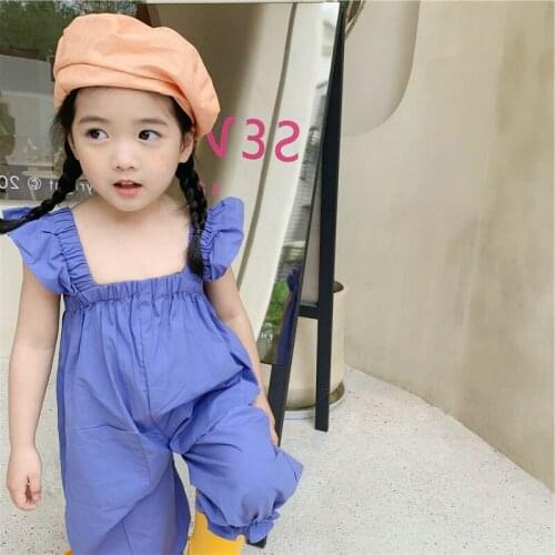 Summer baby girls fashion cotton sleeveless jumpsuits girl cool solid color loose bodysuits