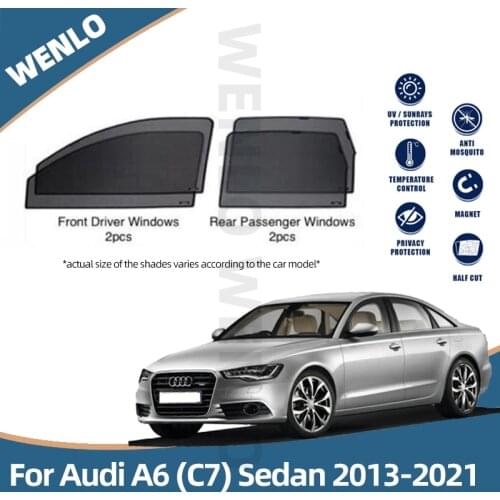 Magnetic Car Sun Shade Cover For Audi A6 C7 Sedan 2013-2021 Auto Sun Visor Curtains Protection