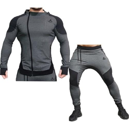 Man Sportswear Autumn New Mens Set, Gym Suits, Sports Suits, Hoodies + Trousers, High-quality 2-piece Sets of Male Cotton 2021